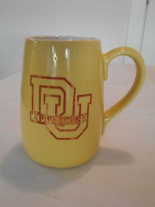 Retro Vintage Coors Pottery Tall Yellow Mug Du Pioneers University Of Denver
