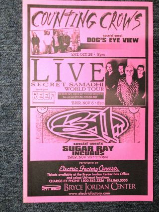 Counting Crows 311 Live Sugar Ray Concert Poster Philadelphia 11 X 17