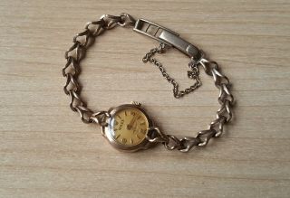 Ladies Vintage.  375 9ct Gold Rolex Precision Wrist Watch 9ct Gold Bracelet 13.  8g