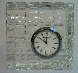 Modern Estate Waterford Crystal 3 " Desk Or Shelf Clock