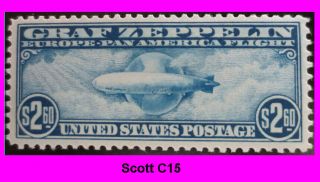 (d513) Us Air Mail Stamp From 1930,  Scott C15,  Mvlh,  Well Centered,  See Photo