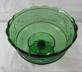 Vintage O.  E.  Brody Co.  Cleveland,  OH M6000 Green Glass Bowl 2