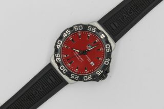 Tag Heuer Wah1112.  Bt0714 Red Formula One F1 Watch Mens Black Rubber Band
