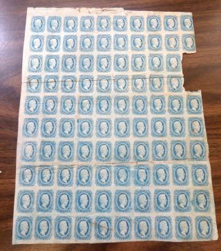 Csa Sc 11 Blue Nearly A Complete Sheet Of 100 Vg Og Some Adherence Major Faults