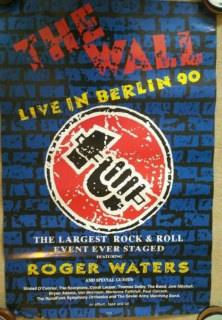 Roger Waters " The Wall " Pink Floyd Promo Poster.  Live In Berlin