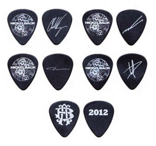 Nickelback 5 Signature Guitar Pick Set 2012 Tour Chad Kroeger