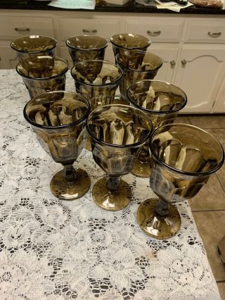 Imperial Old Williamsburg Smoke Gray Water Goblets