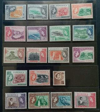 Dominica 1954 Qe Ii 1/2c To $2.  4 Sg 140 - 158 Sc 142 - 156 157 - 160 Set 19 Mnh
