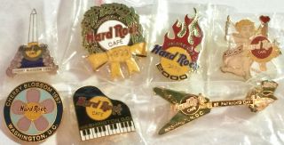Hard Rock Cafe Washington Dc 1990s Set Of 7 Pins Holidays St.  Pat Cherry Xmas,