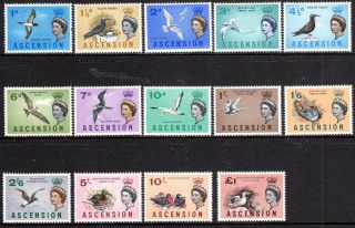 Ascension Island 1963 Set Of 14 Mlh Lot Qeii Cat £60[a812]