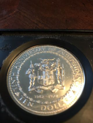Jamaica 1962 - 1972 10 Dollars Elizabeth II Independence Silver Coin 2