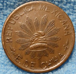 1914 Mexico Chihuahua 5 Centavos Revolutionary Army Coin Scarce.