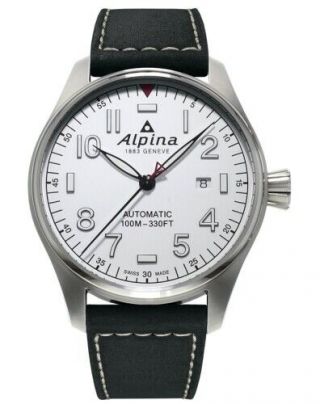 Alpina Startimer Pilot Automatic Steel Case White Dial 44mm Al - 525s4s6