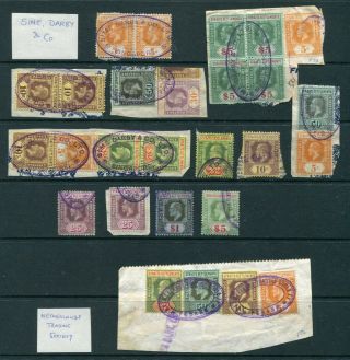 Old Straits Settlements Malaya 27 X Stamps With Company H/s (35)