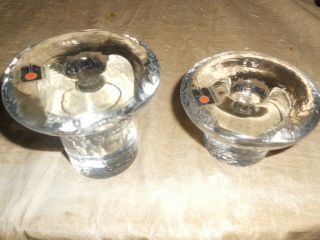 Mid Century Blenko Hand Blown Art Glass Votive Set Of 2 Candle Holders