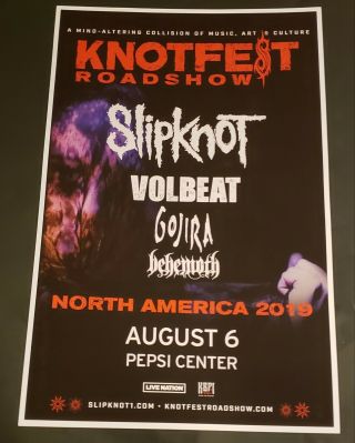 Knotfest Roadshow: Concert Poster Denver Slipknot,  Volbeat Gojira Behemoth 11x17