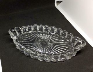 Heisey 1503 Crystolite 6 3/4 " Oval Pickle Tray Marked H
