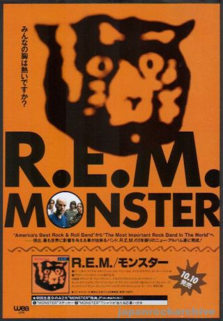 1994 R.  E.  M.  Rem Monster Japan Album Promo Press /print Ad Mini Poster Advert R11