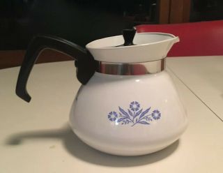 Corning Ware P - 104 Blue Cornflower 6 Cup Tea Pot Coffee Kettle Stovetop