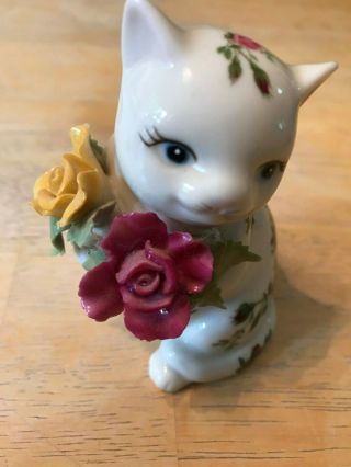 Rare Royal Albert Old Country Roses 1962 China Cat 2 Hole Salt Or Pepper Floral