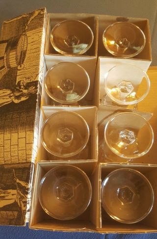 Vintage RARE Crystal J.  G.  Durand Arques France Set of 8 Goblets Water Wine - VGUC 3