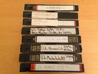 Vhs As Blank - 8 Tapes Of Music Concerts,  U2