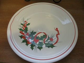 Fiestaware Holly And Ribbon 10 1/2  Dinner Plate Fiesta Christmas Holiday Hlc
