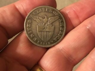 1919 - S Us Administration Philippines Fifty 50 Centavos Silver Coin,  9.  8 Grams