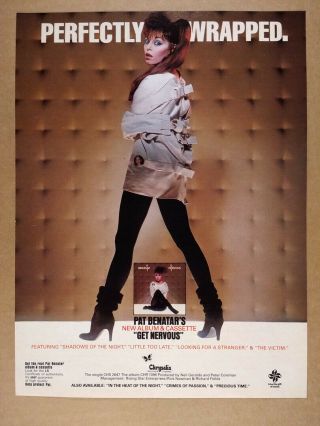 1982 Pat Benatar Straitjacket Photo Get Nervous Album Promo Vintage Print Ad