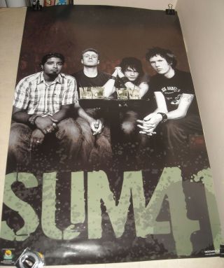 Rolled 2004 Sum 41 Band Pin Poster 22 X 32 Pose B/w