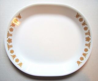 Vintage Corelle Corning Butterfly Gold 12 X 10 Oval Serving Platter Plate Usa