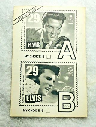 Elvis Presley Post Card Ballot To Vote On Stamp Desgn