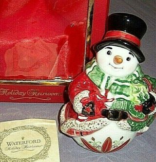 Waterford Holiday Heirlooms - Bustling Snowman Ceramic Bell - 2008