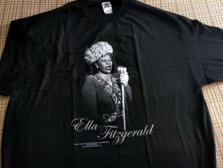 Vintage Jazz T - Shirt - Ella Fitzgerald - W.  Gottleib Nola Gear Inc Blck Xl Orig