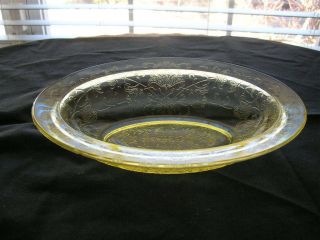 Yellow Depression Glass Oval Vegetable Bowl - Florentine Poppy No 2