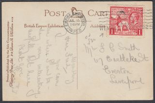 Burmese Pavilion 1925 British Empire Exhibition 1d; Wembley Park Slogan;Postcard 3