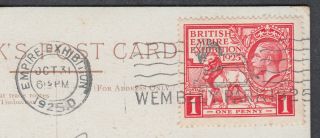 British Empire Exhibition Wembley Park Slogan/1d Stamp on Gold Coast PPC; 1925 3