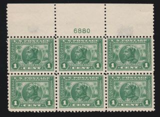 Us 401 1c Panama Pacific Plate Block Of 6 6880 Vf Og Nh Scv $650