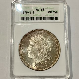 1879 - S $1 Us Morgan Silver Dollar Coin San Francisco Anacs Ms 65 994354