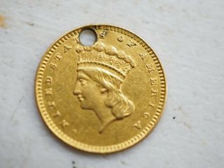 1856 One Dollar Liberty Indian Princess Us Gold Coin