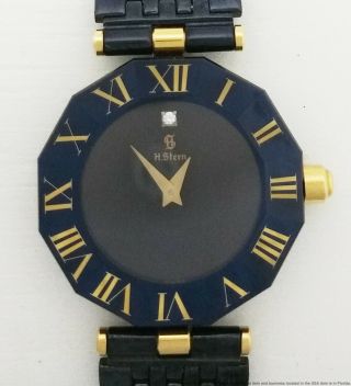 Vintage H Stern 18k Gold Patented Sapphire Top Ladies Wrist Watch