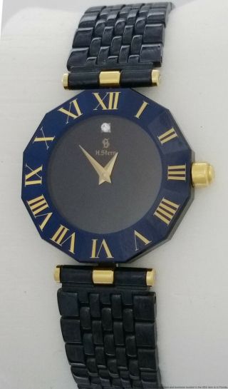 Vintage H Stern 18k Gold Patented Sapphire Top Ladies Wrist Watch 2