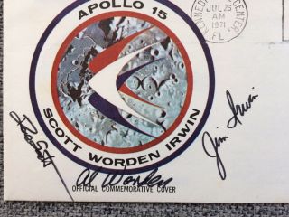 Apollo 15 Insurance Cover.  Scott Worden Irwin Signed.
