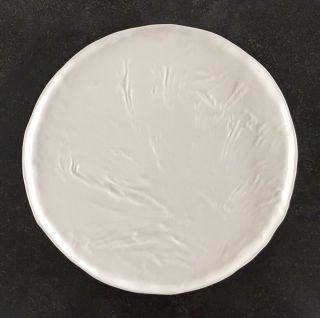 Mid - Century Studio Pottery Signed Pat Young Hand Formed White Ceramic Leaf Dish