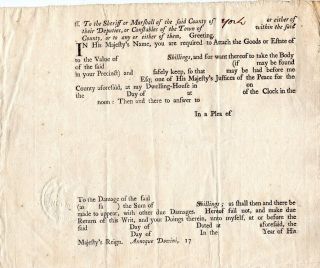 18th Century,  Maine,  Rm - 2.  2 Pence Codfish Revenue,  Arrest Warrant,
