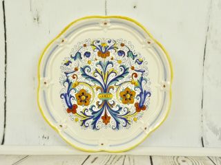 Ceramica Nova Deruta Large Serving Platter Handmade In Italy 13 Inch Blue Yellow