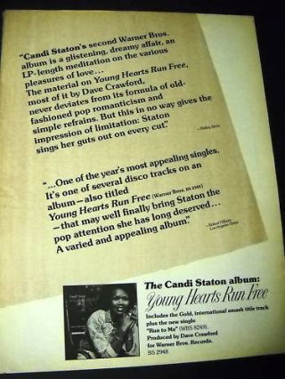 Candi Staton 1976 Promo Poster Ad Young Hearts Run