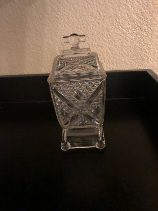 Vintage Clear Glass Candy Dish With Lid