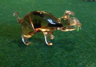 Vintage Murano Style Hand Crafted Glass Pig.