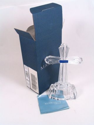 Marquis By Waterford 7 " Crystal Cross Of The Faithful,  W/tags & Booklet